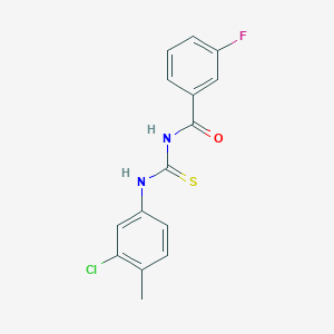 molecular formula C15H12ClFN2OS B5764355 N-[(3-chloro-4-methylphenyl)carbamothioyl]-3-fluorobenzamide 