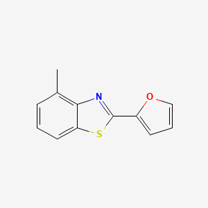 molecular formula C12H9NOS B576437 2-(Furan-2-yl)-4-methylbenzo[d]thiazole CAS No. 1569-83-1
