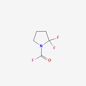 molecular formula C5H6F3NO B576451 2,2-Difluoropyrrolidine-1-carbonyl fluoride CAS No. 1597-47-3