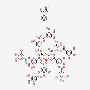 molecular formula C86H67NO47 B576454 Ephedrine tannate CAS No. 1405-94-3