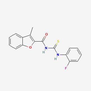 molecular formula C17H13FN2O2S B5764583 N-[(2-fluorophenyl)carbamothioyl]-3-methyl-1-benzofuran-2-carboxamide 