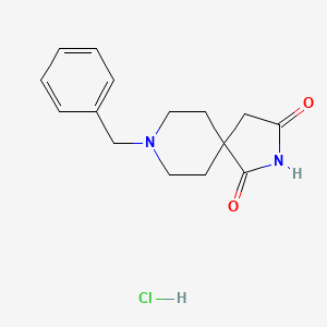 molecular formula C15H19ClN2O2 B576467 8-benzyl-2,8-Diazaspiro[4.5]decane-1,3-dione hydrochloride CAS No. 1468-23-1
