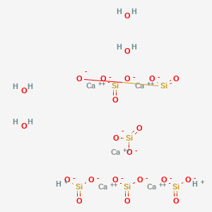 molecular formula Ca5H10O22Si6 B576468 Tobermorite CAS No. 1319-31-9