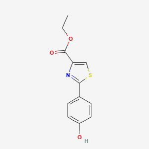 molecular formula C12H11NO3S B576470 Ethyl 2-(4-hydroxyphenyl)thiazole-4-carboxylate CAS No. 11334-60-4