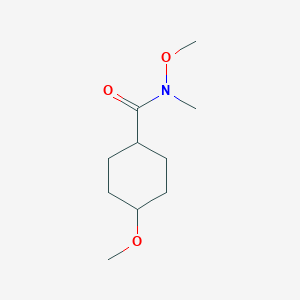 molecular formula C10H19NO3 B057649 Cyclohexanecarboxamide, N,4-dimethoxy-N-methyl- CAS No. 409346-72-1