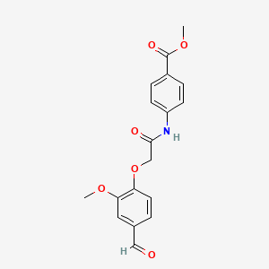 molecular formula C18H17NO6 B5764962 Methyl4-(2-(4-formyl-2-methoxyphenoxy)acetamido)benzoate 