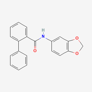molecular formula C20H15NO3 B5765035 N-(1,3-benzodioxol-5-yl)-2-phenylbenzamide 