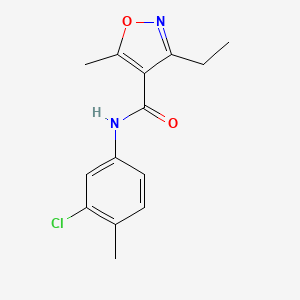 molecular formula C14H15ClN2O2 B5765091 N-(3-CHLORO-4-METHYLPHENYL)-3-ETHYL-5-METHYL-12-OXAZOLE-4-CARBOXAMIDE 