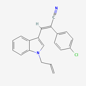 molecular formula C20H15ClN2 B5765334 (E)-2-(4-chlorophenyl)-3-(1-prop-2-enylindol-3-yl)prop-2-enenitrile 