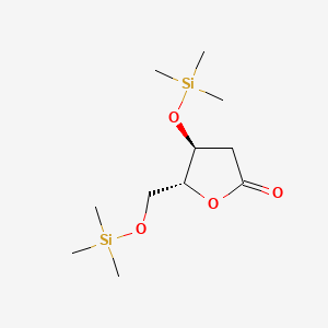 molecular formula C11H24O4Si2 B576536 (4S,5R)-4-trimethylsilyloxy-5-(trimethylsilyloxymethyl)oxolan-2-one CAS No. 10589-33-0