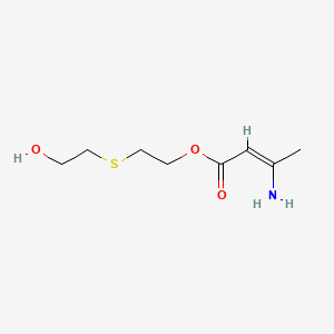 molecular formula C8H15NO3S B576549 3-Amino-2-butenoic acid 2-(2-hydroxyethylthio)ethyl ester CAS No. 14666-85-4