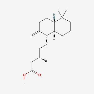 molecular formula C21H36O2 B576559 methyl (3S)-5-[(1R,4aR,8aR)-5,5,8a-trimethyl-2-methylidene-3,4,4a,6,7,8-hexahydro-1H-naphthalen-1-yl]-3-methylpentanoate CAS No. 13008-80-5