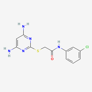 molecular formula C12H12ClN5OS B5765668 N-(3-chlorophenyl)-2-[(4,6-diaminopyrimidin-2-yl)sulfanyl]acetamide 