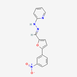 molecular formula C16H12N4O3 B5765844 N-[(E)-[5-(3-nitrophenyl)furan-2-yl]methylideneamino]pyridin-2-amine 