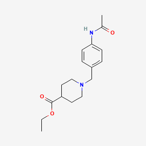 molecular formula C17H24N2O3 B5766049 Ethyl 1-[(4-acetamidophenyl)methyl]piperidine-4-carboxylate 