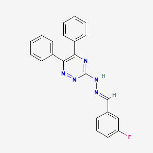 molecular formula C22H16FN5 B5766093 N-[(E)-(3-fluorophenyl)methylideneamino]-5,6-diphenyl-1,2,4-triazin-3-amine 