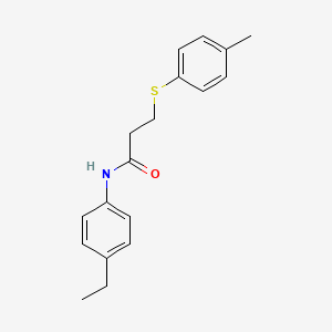 molecular formula C18H21NOS B5766112 N-(4-ethylphenyl)-3-[(4-methylphenyl)thio]propanamide 