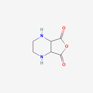 molecular formula C6H8N2O3 B576615 Hexahydrofuro[3,4-b]pyrazine-5,7-dione CAS No. 14394-53-7