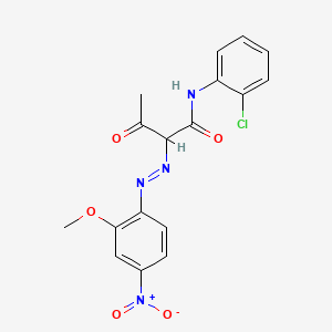 molecular formula C17H15ClN4O5 B576617 alpha-(2-Methoxy-4-nitrophenylazo)-2'-chloroacetoacetanilide CAS No. 13458-77-0