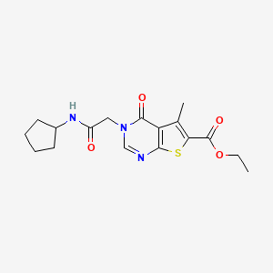 molecular formula C17H21N3O4S B5766341 ethyl 3-[2-(cyclopentylamino)-2-oxoethyl]-5-methyl-4-oxo-3,4-dihydrothieno[2,3-d]pyrimidine-6-carboxylate 