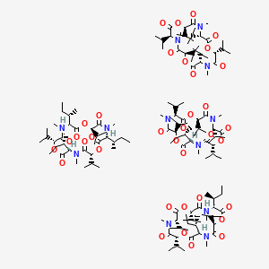 molecular formula C33H57N3O9 B576650 cyclo[N(Me)Ile-D-OVal-N(Me)Ile-D-OVal-N(Me)Ile-D-OVal].cyclo[N(Me)Ile-D-OVal-N(Me)Ile-D-OVal-N(Me)Val-OVal].cyclo[N(Me)Ile-D-OVal-N(Me)Val-D-OVal-N(Me)Val-D-OVal].cyclo[D-OVal-N(Me)Val-D-OVal-N(Me)Val-D-OVal-N(Me)Val] CAS No. 11113-62-5