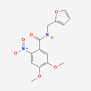molecular formula C14H14N2O6 B5766565 N-(furan-2-ylmethyl)-4,5-dimethoxy-2-nitrobenzamide 