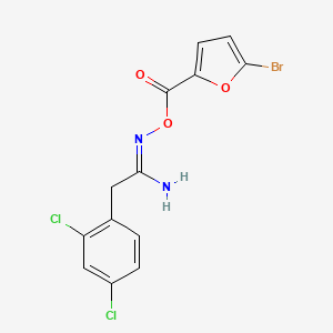 molecular formula C13H9BrCl2N2O3 B5766638 N'-[(5-bromo-2-furoyl)oxy]-2-(2,4-dichlorophenyl)ethanimidamide 