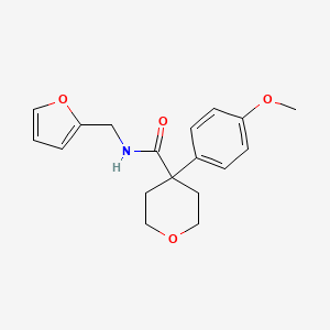 molecular formula C18H21NO4 B5766643 N-(furan-2-ylmethyl)-4-(4-methoxyphenyl)tetrahydro-2H-pyran-4-carboxamide 