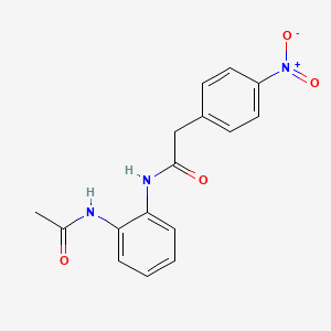 molecular formula C16H15N3O4 B5766728 N-(2-acetamidophenyl)-2-(4-nitrophenyl)acetamide 