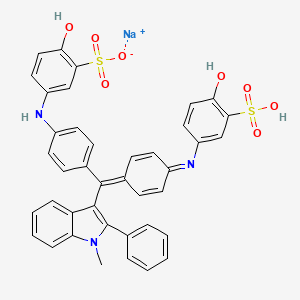 Benzenesulfonic acid, 2-hydroxy-5-((4-((4-((4-hydroxy-3-sulfophenyl)amino)phenyl)(1-methyl-2-phenyl-1H-indol-3-yl)methylene)-2,5-cyclohexadien-1-ylidene)amino)-, monosodium salt