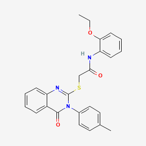 molecular formula C25H23N3O3S B5766841 N-(2-ethoxyphenyl)-2-{[3-(4-methylphenyl)-4-oxo-3,4-dihydroquinazolin-2-yl]sulfanyl}acetamide 