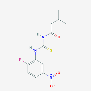 molecular formula C12H14FN3O3S B5767231 N-[(2-fluoro-5-nitrophenyl)carbamothioyl]-3-methylbutanamide 