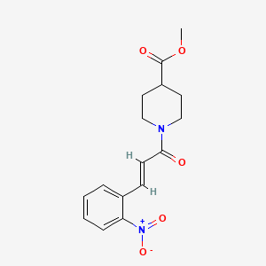 molecular formula C16H18N2O5 B5767333 METHYL 1-[(E)-3-(2-NITROPHENYL)-2-PROPENOYL]-4-PIPERIDINECARBOXYLATE 