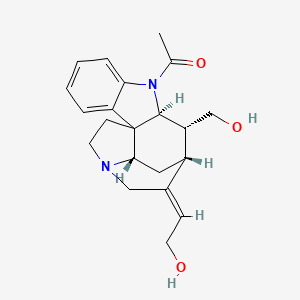 molecular formula C21H26N2O3 B576734 1-[(9S,10R,11R,12Z,17S)-12-(2-hydroxyethylidene)-10-(hydroxymethyl)-8,14-diazapentacyclo[9.5.2.01,9.02,7.014,17]octadeca-2,4,6-trien-8-yl]ethanone CAS No. 13013-60-0