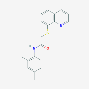 molecular formula C19H18N2OS B5767372 N-(2,4-dimethylphenyl)-2-(quinolin-8-ylsulfanyl)acetamide 