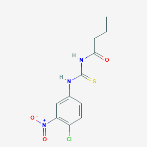 molecular formula C11H12ClN3O3S B5767395 N-[(4-chloro-3-nitrophenyl)carbamothioyl]butanamide 
