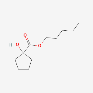 molecular formula C11H20O3 B576744 Cyclopentanecarboxylic acid, 1-hydroxy-, pentyl ester CAS No. 13227-83-3