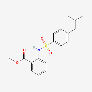 molecular formula C18H21NO4S B5767454 methyl 2-{[(4-isobutylphenyl)sulfonyl]amino}benzoate 
