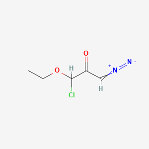 molecular formula C5H7ClN2O2 B576754 1-Chloro-3-diazo-1-ethoxy-propan-2-one CAS No. 13984-37-7