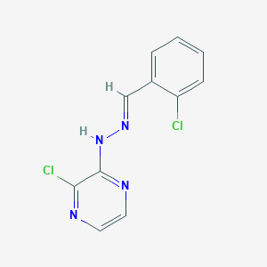 molecular formula C11H8Cl2N4 B5767585 3-chloro-N-[(E)-(2-chlorophenyl)methylideneamino]pyrazin-2-amine 