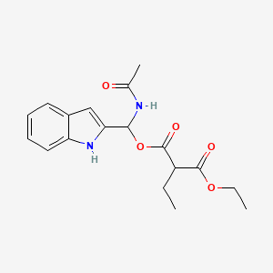 1-(Acetamido(1H-indol-2-yl)methyl) 3-ethyl 2-ethylmalonate