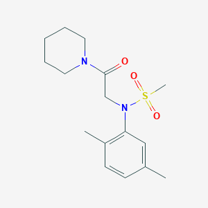 molecular formula C16H24N2O3S B5767689 N-(2,5-dimethylphenyl)-N-[2-oxo-2-(1-piperidinyl)ethyl]methanesulfonamide 