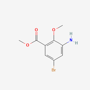 molecular formula C9H10BrNO3 B576780 Methyl 3-amino-5-bromo-2-methoxybenzoate CAS No. 926069-76-3
