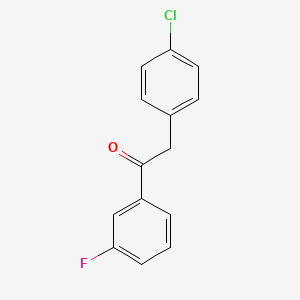 molecular formula C14H10ClFO B576784 2-(4-Chlorophenyl)-1-(3-fluorophenyl)ethanone CAS No. 1183554-70-2