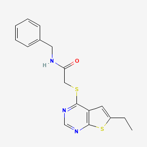 molecular formula C17H17N3OS2 B5767870 N-benzyl-2-(6-ethylthieno[2,3-d]pyrimidin-4-yl)sulfanylacetamide 