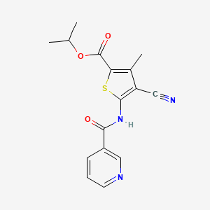 molecular formula C16H15N3O3S B5767878 ISOPROPYL 4-CYANO-3-METHYL-5-[(3-PYRIDYLCARBONYL)AMINO]-2-THIOPHENECARBOXYLATE 