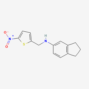 molecular formula C14H14N2O2S B5767902 N-[(5-nitrothiophen-2-yl)methyl]-2,3-dihydro-1H-inden-5-amine 