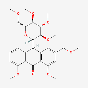 molecular formula C28H36O9 B576801 Barbaloin heptamethyl ether CAS No. 13954-21-7