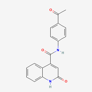 molecular formula C18H14N2O3 B5768041 N-(4-acetylphenyl)-2-oxo-1H-quinoline-4-carboxamide 