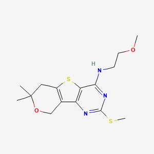 molecular formula C15H21N3O2S2 B5768103 N-(2-methoxyethyl)-11,11-dimethyl-4-methylsulfanyl-12-oxa-8-thia-3,5-diazatricyclo[7.4.0.02,7]trideca-1(9),2(7),3,5-tetraen-6-amine 